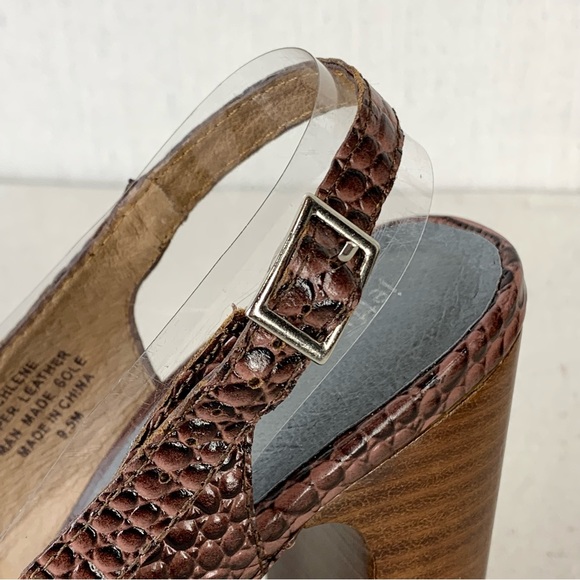 Jeffrey Campbell Michlene Leather Sling Back Peep Toe Platform Pumps - Size 9.5 - Picture 13 of 13